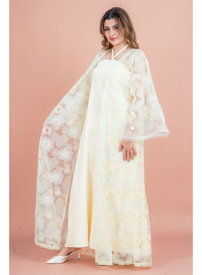 اكسا عباية عصرية بمزيج من الأزهار - Image 3