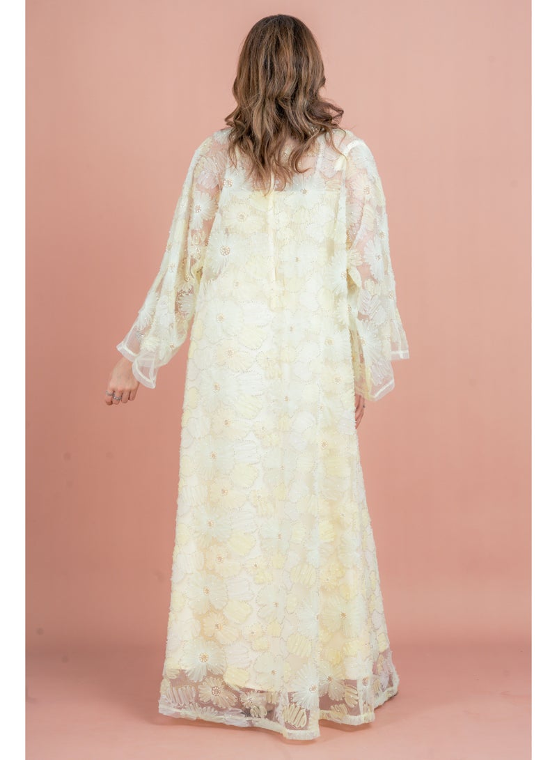 اكسا عباية عصرية بمزيج من الأزهار - Image 2