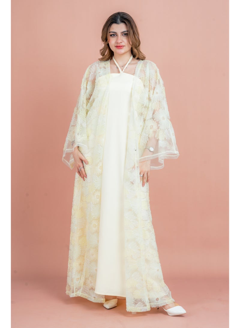 اكسا عباية عصرية بمزيج من الأزهار - Image 1