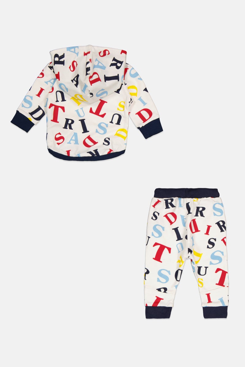 TRUSSARDI طقم سويت شيرت وسروال بطبعة جرافيك للأطفال الصغار من ترساردي جونيور، متعدد الألوان - Image 2