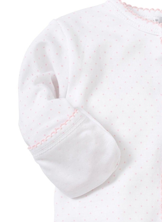 Kissy Kissy baby-girls New Kissy Dots Print Snap Front Footie Pajamas, White With Pink Dots, 0-3 Months - Image 2