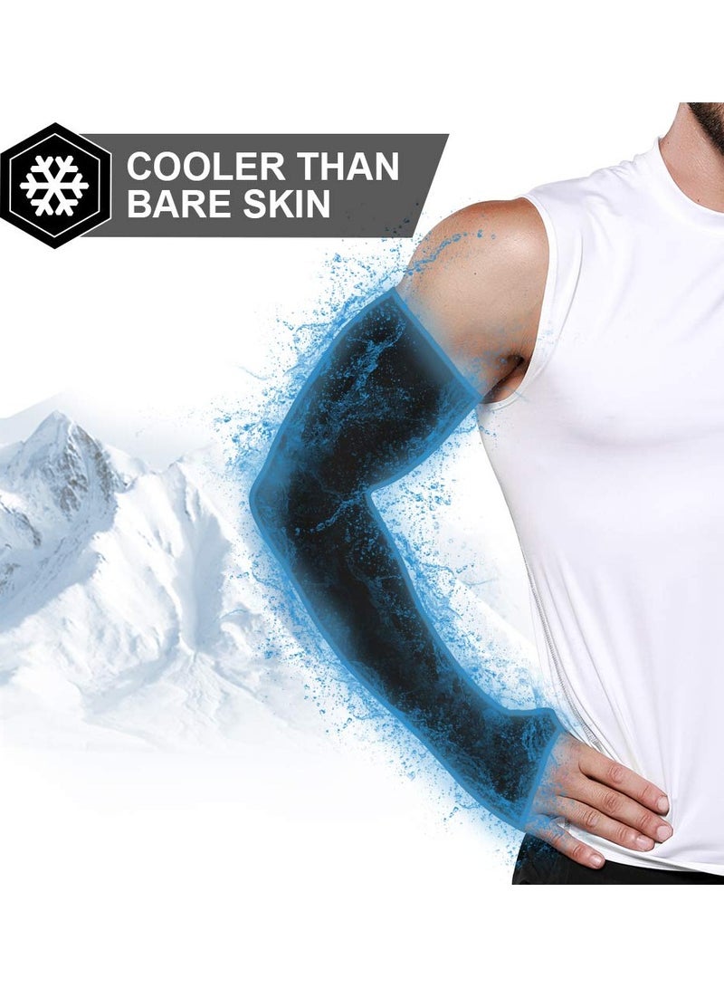 SOLARAE Arm Sleeve 3 Pair UV Protection Cooling Breathable Sun Protective Moisture Wicking Gloves with Finger Hole to Cover Arms for Cycling Driving Outdoor Sports Men Women - Image 2