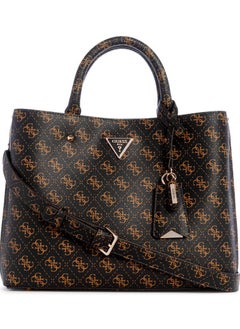 جس حقيبة يد نسائية كاجوال من Guess PU بسحاب إغلاق (بني)  - Image 1