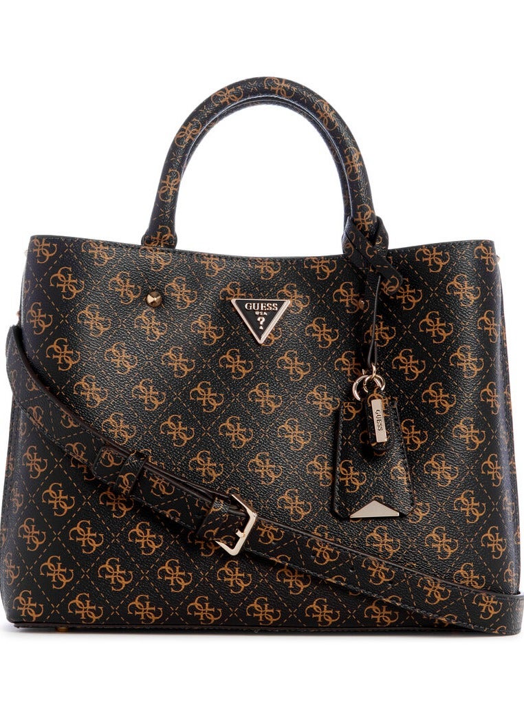جس حقيبة يد نسائية كاجوال من Guess PU بسحاب إغلاق (بني)  - Image 1