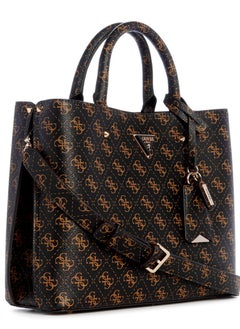 جس حقيبة يد نسائية كاجوال من Guess PU بسحاب إغلاق (بني)  - Image 2