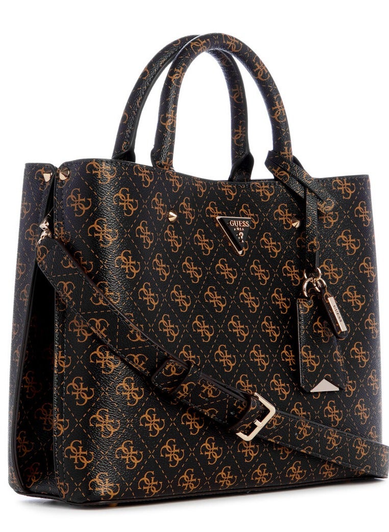 جس حقيبة يد نسائية كاجوال من Guess PU بسحاب إغلاق (بني)  - Image 2