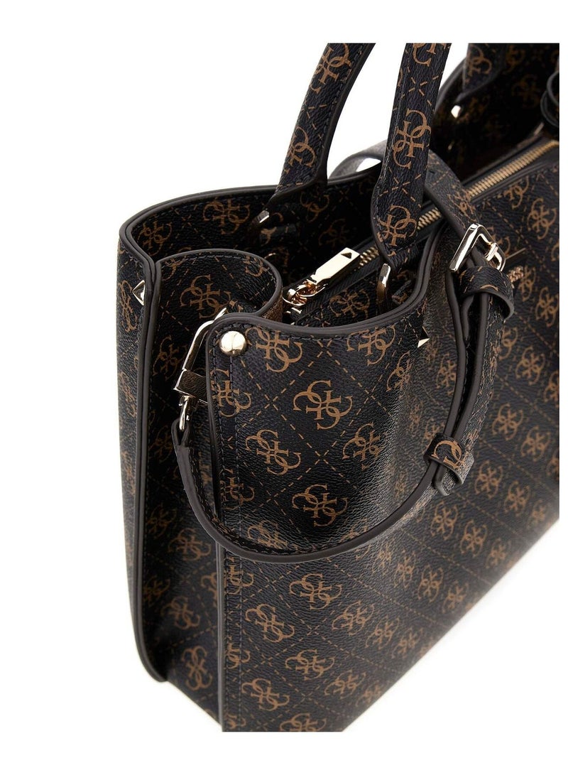جس حقيبة يد نسائية كاجوال من Guess PU بسحاب إغلاق (بني)  - Image 5