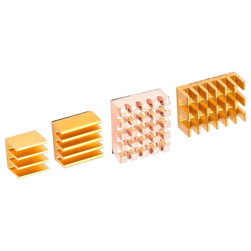 8pcs Copper Aluminum Heatsink with Adhesive for Raspberry Pi 4B Cooling Fan - Image 4