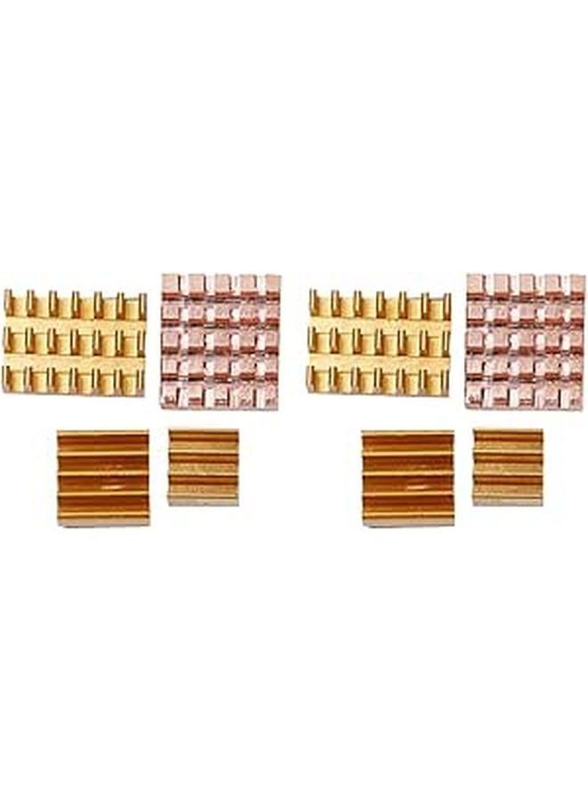 8pcs Copper Aluminum Heatsink with Adhesive for Raspberry Pi 4B Cooling Fan - Image 1