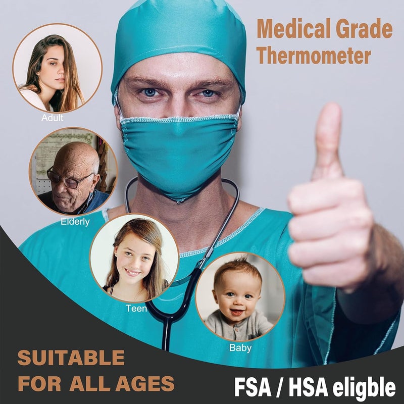 Amplim Baby Thermometer  3in1 Infrared Thermometer for Ear Forehead  Touchless Accurate Fever Thermometer for Baby Infants Toddlers Kids  Adults  Black Base Stand  Clock - Image 5