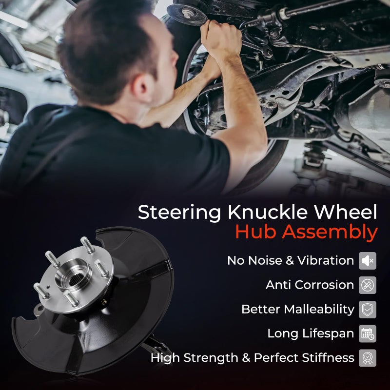 CNYGO LK097 Front Steering Knuckle Wheel Bearing Hub Assembly Compatible with 2012 2013 2014 2015 2016 Honda Civic 1.8L Replace for 51216-TR3-Y00 51216-TR0-A00, Left Driver Side - Image 4
