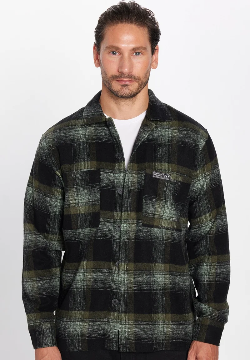 تودورس Men's Relax Fit Casual Cut Lumberjack Double Pocket Checkered Slit Winter Shirt