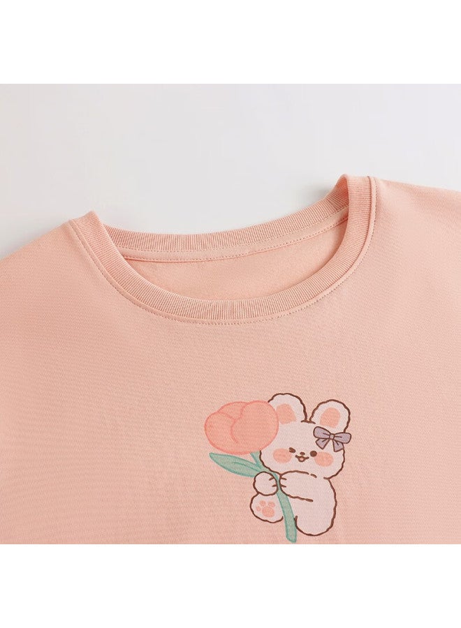 Threegun Kids Soft Cotton Round Neck Long Sleeve Long Pants Home Wear Set 170 - Image 3