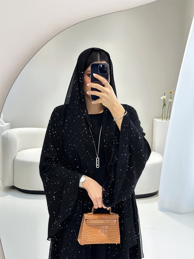طقم أنيق 3 قطع - ملابس نسائية مسلمة جديدة لخريف الشرق الأوسط، عباءة عربية، تصميم رائع وعصري، رداء كاردين مع فستان سترة وحجاب، خريف...  - Image 2