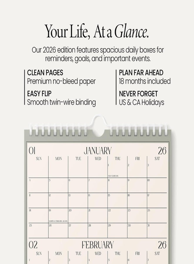 Karto 3 Month Wall Calendar 2026 - Vertical 11x17 inch January 2026 to June 2027 - Boost Your Productivity and Easy Planning with the Aesthetic Monthly Calendar - Boho Color - Image 2