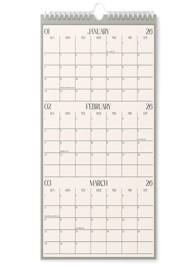 Karto 3 Month Wall Calendar 2026 - Vertical 11x17 inch January 2026 to June 2027 - Boost Your Productivity and Easy Planning with the Aesthetic Monthly Calendar - Boho Color - Image 1