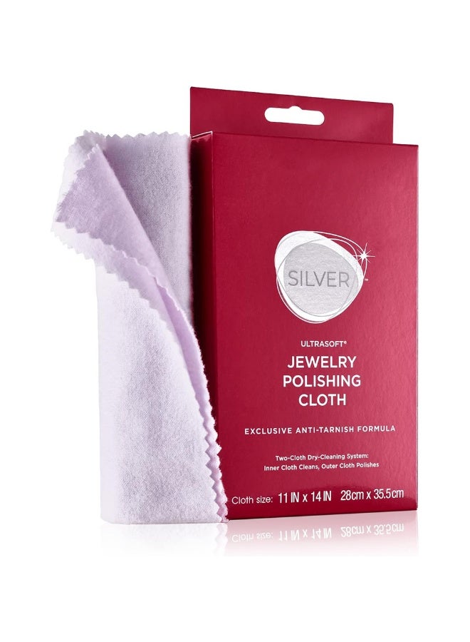 Ultrasoft Silver Jewelry Polishing Cloth,Used for polishing, cleaning, and restoring luster ,Extra Large Size 11 x 14 Inches - Image 1