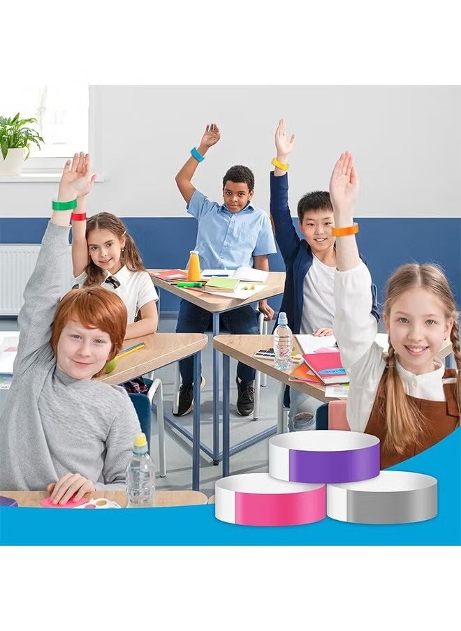 Ailily 240 Pcs Paper Wristbands Neon Wrist Bands Waterproof Hand Bands for Events Lightweight Concert Wristbands Neon Colored Adhesive Wristbands for Party  - Image 5
