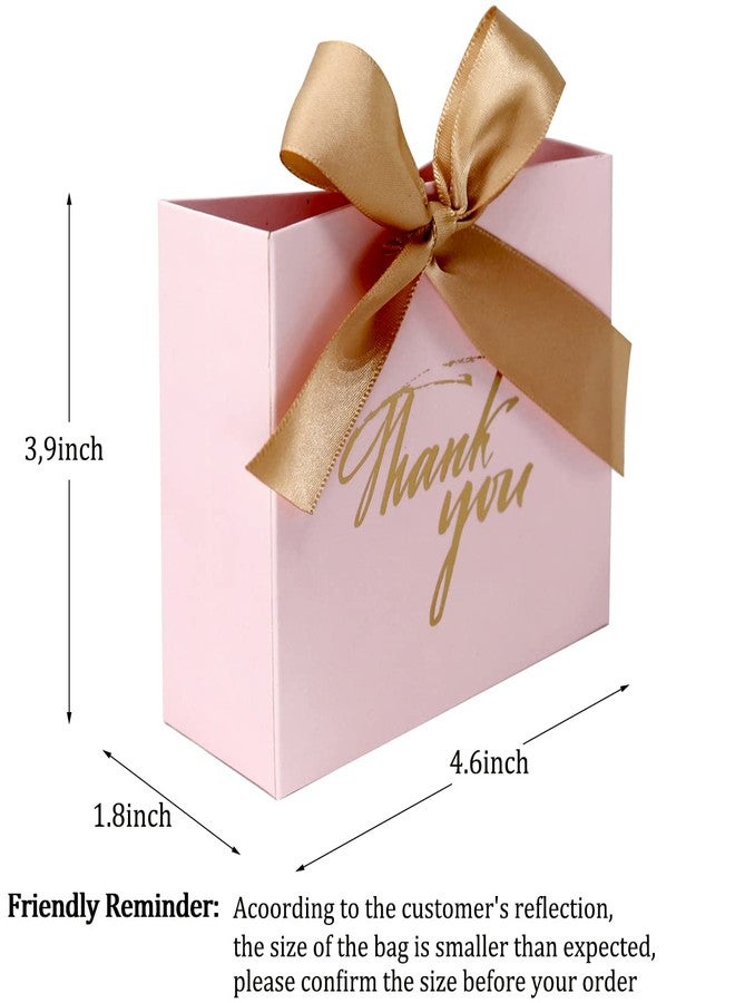 DECHISY 24Pack Thank You Gift Boxes, Favor Small Treat Boxes with Gold Bow Ribbon, Pink Pattern Paper Bags Bulk for Wedding Baby Shower Business Party Supplies - Image 3