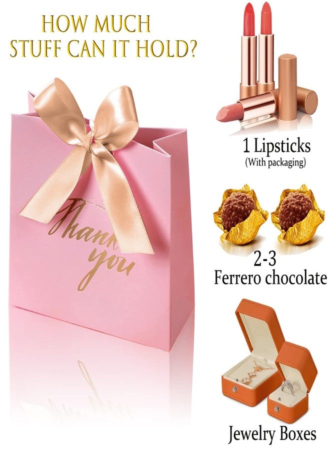 DECHISY 24Pack Thank You Gift Boxes, Favor Small Treat Boxes with Gold Bow Ribbon, Pink Pattern Paper Bags Bulk for Wedding Baby Shower Business Party Supplies - Image 4