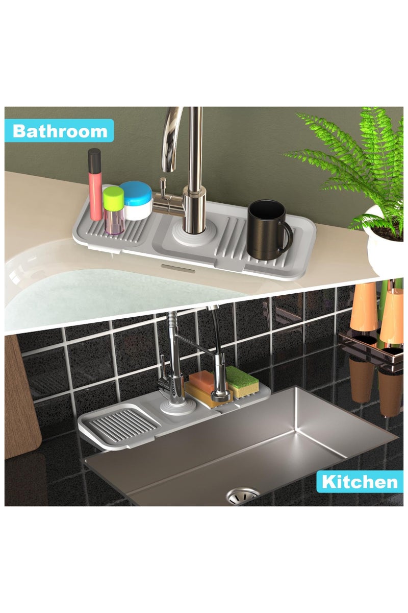CMGTYYD 5°Slope Kitchen Sink Splash Guard-Silicone Faucet mat-draining mat Around tap for bashroom-Sink Protector mat Behind Faucet-Splash pad in Sink Accessories - Image 5