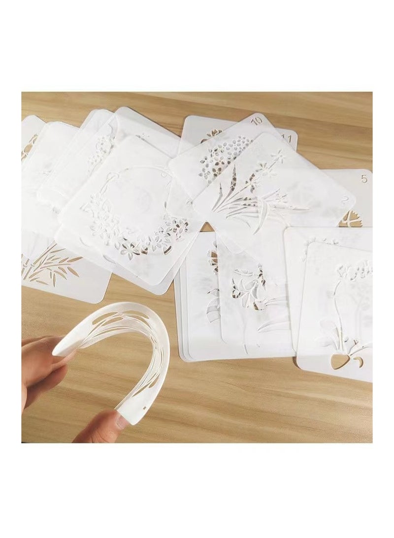 20 Pcs Reusable Floral Stencils for Painting - Flower and Nature-Themed Templates for DIY Crafts, Wood, Wall, Tile, and Home Décor Projects - Image 5