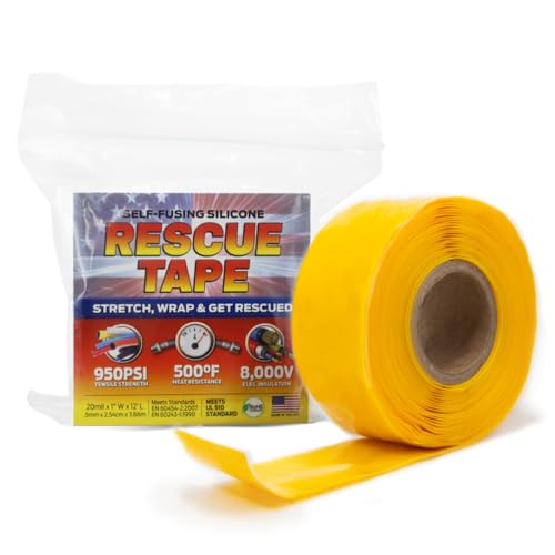 Bond It Rescue Tape, Self-Fusing Silicone for Emergency Plumbing, Pipe & Hose Repair, Electrical Insulation, Waterproof, 950 PSI, Made in USA, 1" x 12', Yellow - Image 1