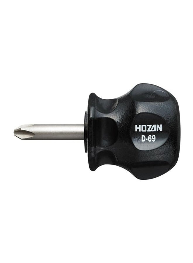 Hozan Stubby Driver, Easy to Use Even in Deep and Narrow Places, Total Length 3.3 inches (83 mm), Tip Size + No.2 D-69 - Image 2
