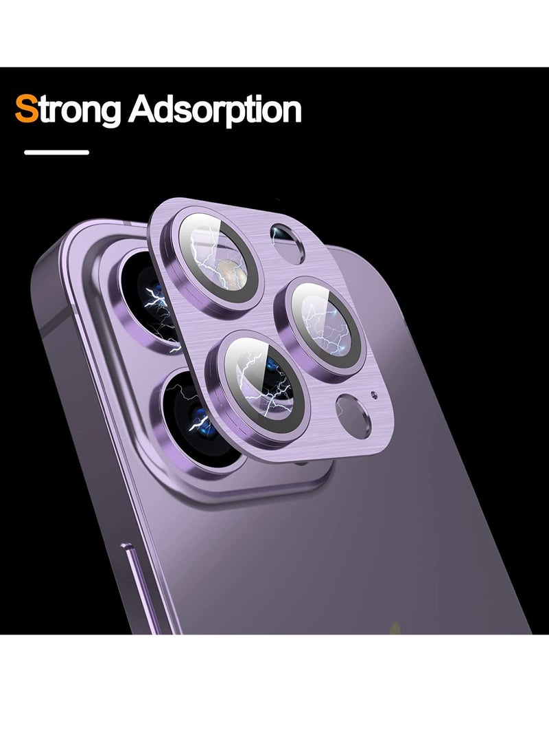 إلترازون Designed for iPhone 14 Pro Max Camera Lens Protector, for iPhone 14 Pro Camera Lens Protector, 3D Alloy Metal and Tempered Glass Camera Screen Protector, Full Coverage Protection - Image 5