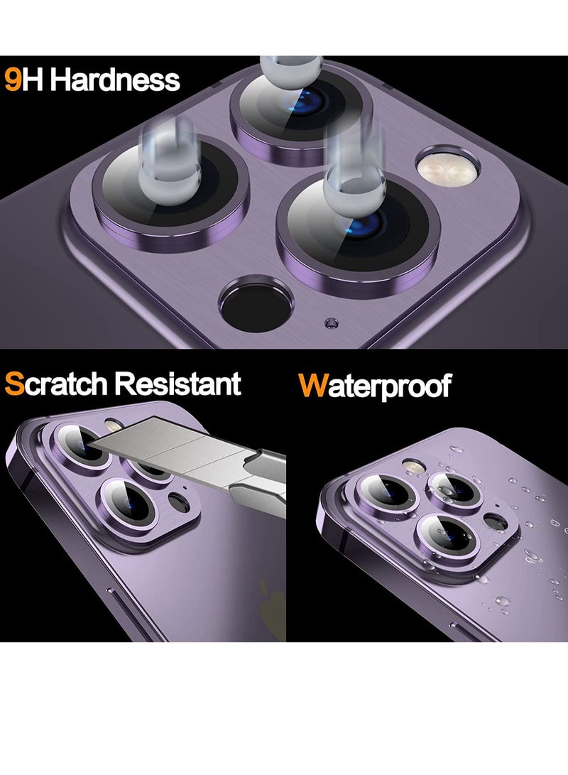 إلترازون Designed for iPhone 14 Pro Max Camera Lens Protector, for iPhone 14 Pro Camera Lens Protector, 3D Alloy Metal and Tempered Glass Camera Screen Protector, Full Coverage Protection - Image 3