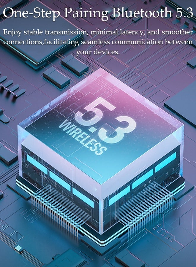 DUNISO Wireless Headphones Bluetooth Ear Clip Earphones Open Ear with Mic Wireless Charging Case LED Power Display for Running Sport Gym - Image 2