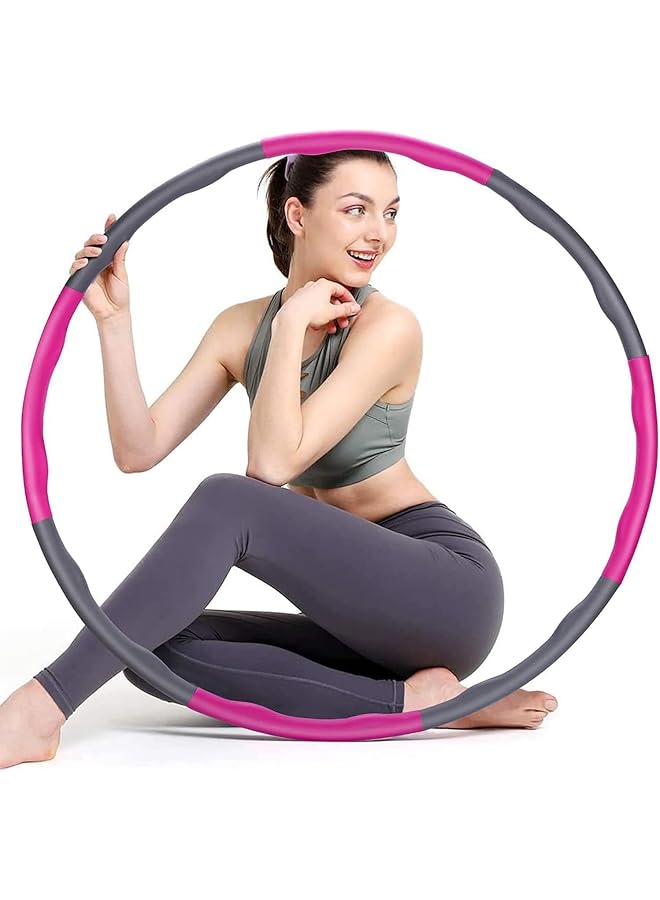 PROMASS Weighted Hula Hoop - 8 Section Detachable Hoola Hoop, Adjustable Hula Hoops For Adults Weight Loss, Exercise Hula Hoop With Soft Padding And Wavy Ridges