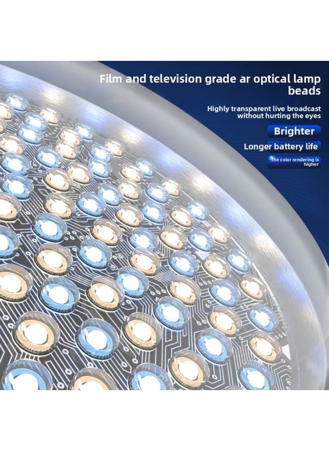 Generic - Live Fill Light Photography Light Live Light Beauty Photography Special Soft Light Studio Lighting Light E27 Lamp Holder-Light Source Color:Three-light Suit [high Display 585W Three-color Remote Control Mushroom Lamp] + Softbox +2.1m Bracket - Image 1