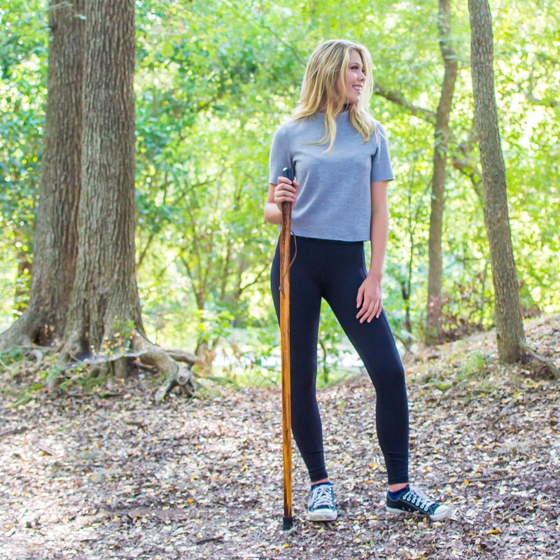 RMS Natural Wood Walking Stick - 48 Inch Handcrafted Wooden Hiking Stick - Assisting Men or Women with Disability or Limited Mobility (Smooth Handle, 48 Inch) - Image 3