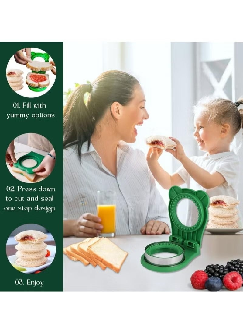 Sandwich Cutter for Kids, Bread Sandwich Decruster, Uncrustables Sandwich Maker, DIY Cookie Cutters, Great for Lunchbox - Image 3