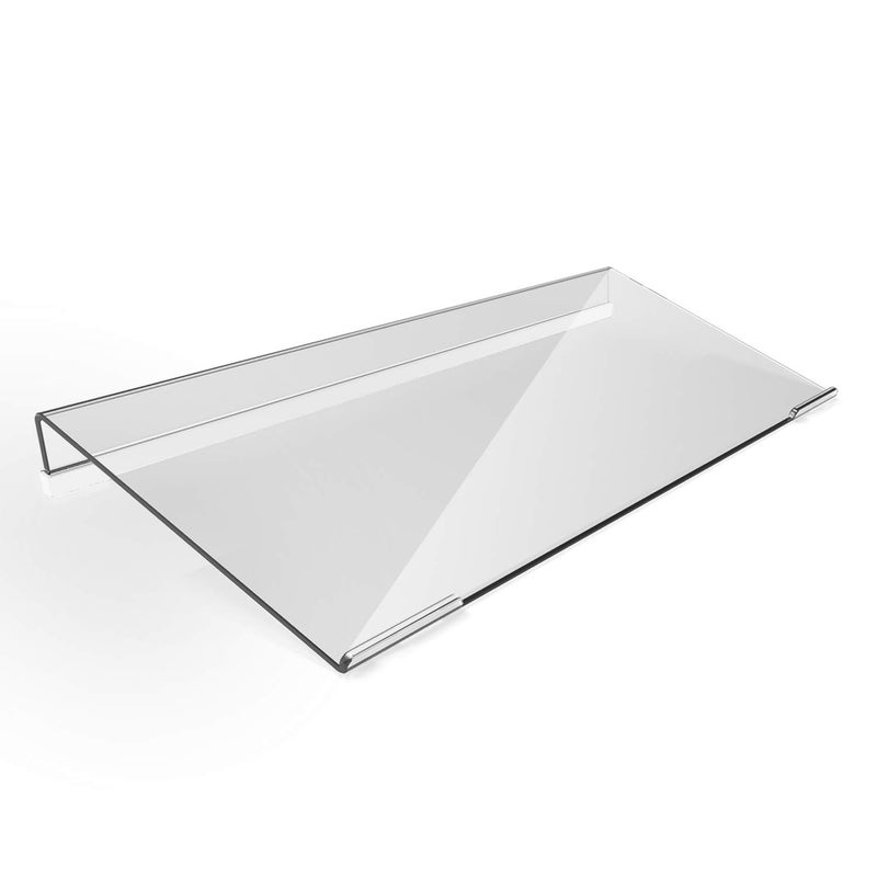 KOTEMON Acrylic Tilted Computer Keyboard Stand for Compact Keyboard, 78 Keys Keyboard, with White Silicone Strip, 11.8 Inch Width - Image 1