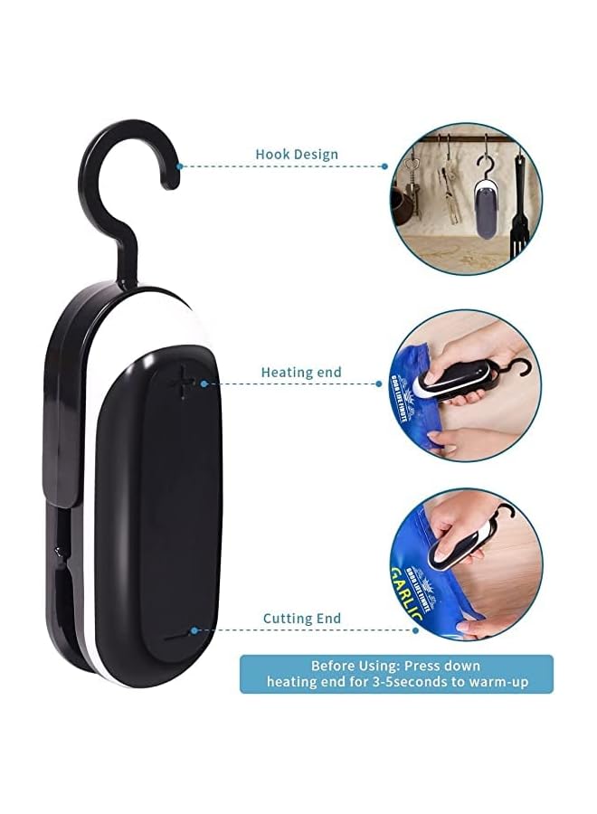 Beauenty Mini Bag Sealer, Portable Food Sealer, Handheld Heat Vacuum Sealers, 2 In 1 Heat Sealer And Cutter For Plastic Bag - Image 2