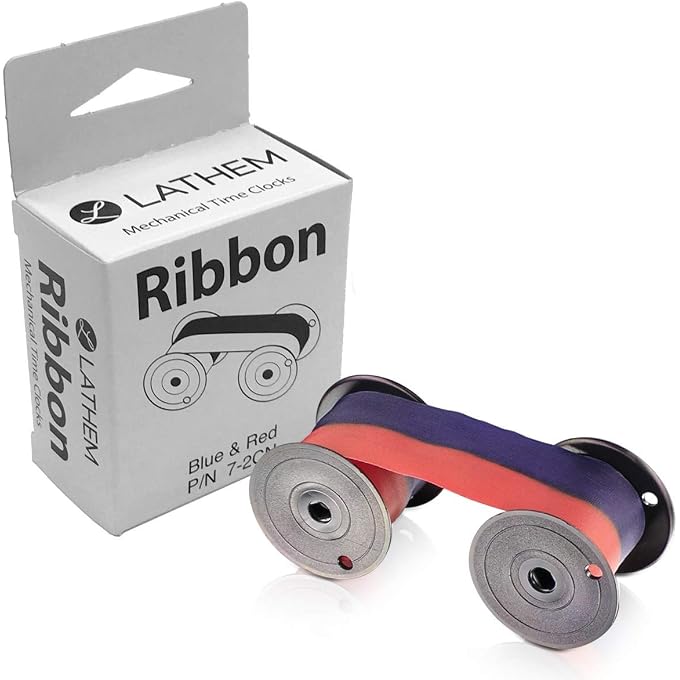 Lathem Mechanical Time Clock Ribbon, Nylon, For Use with Lathem Series 2000, 3000 and 4000, Red/Blue (7-2CN), Medium