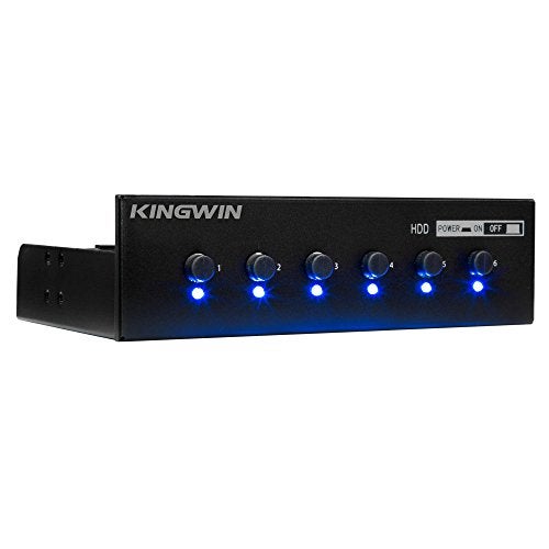 Kingwin Hard Drive Power Switch Module for 2.5 inch/3.5 inch SATA HDD/SSD. Optimized for SSD, Power On or Off HDDs as Wish, Controls up to Six HDDs, and Provide Longevity to Your Hard Drives - Image 1