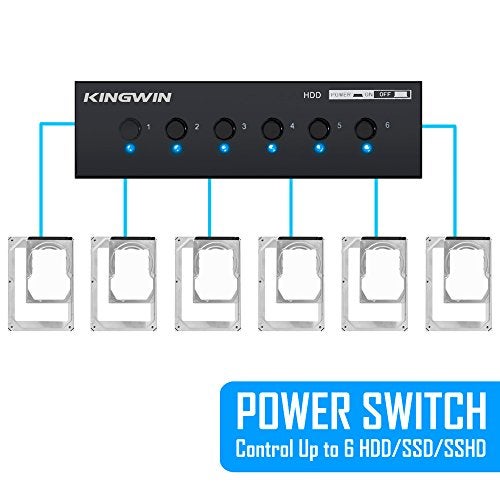 Kingwin Hard Drive Power Switch Module for 2.5 inch/3.5 inch SATA HDD/SSD. Optimized for SSD, Power On or Off HDDs as Wish, Controls up to Six HDDs, and Provide Longevity to Your Hard Drives - Image 5