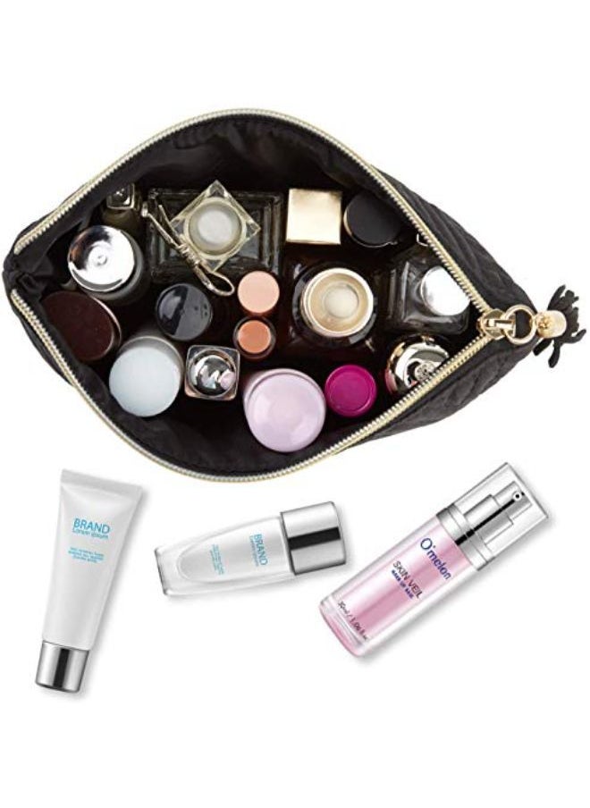 BAGSMART Smetic Bag,Bagsmart Elegant Roomy Makeup Bags,Great Gifts For Women,Travel Waterproof Toiletry Bag Accessories Organizer Gifts(Black-1Pcs)  - Image 3