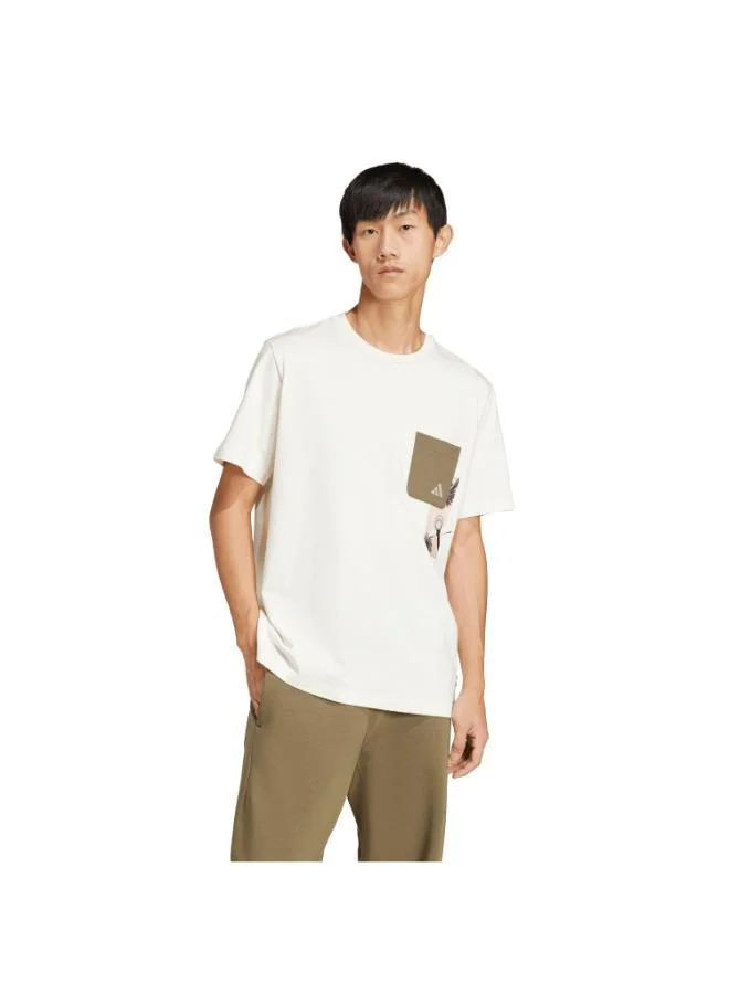 اديداس تيشيرت بجيوب مطبوعة بتصميم عدسة مرتفعة