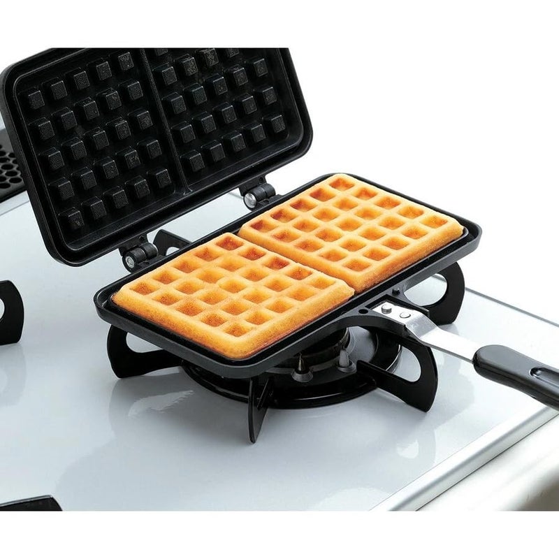 THW ® Double Square French Egg Waffle Maker/Metal Waffle Mould/Waffle Pan Cake Mold - Image 4