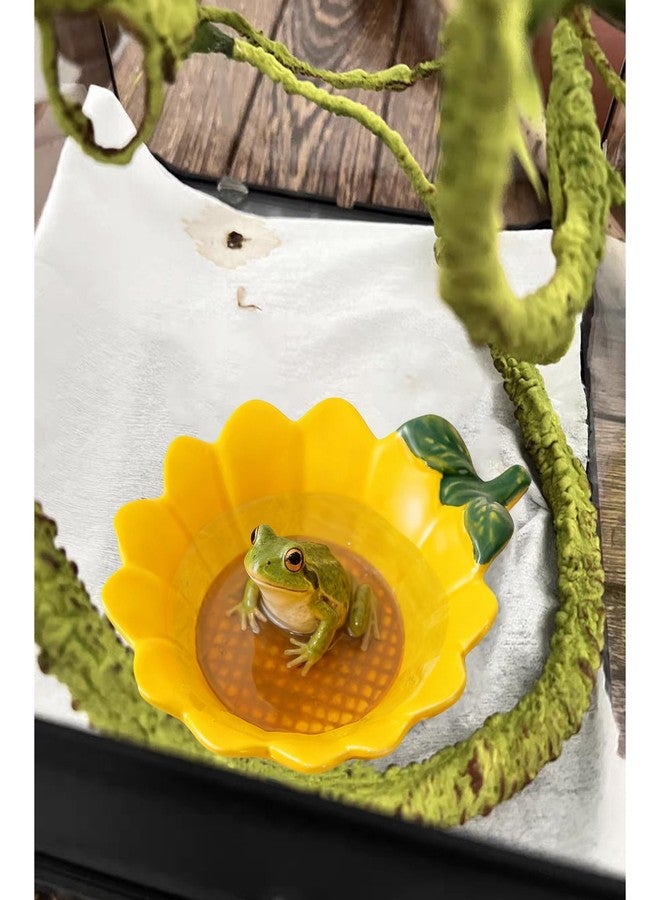 JSLZF Tree Frog Habitat Frog Water Bowl Dish Bathtub Tank Accessories Terrarium Decor Ceramic Aquarium Decoration Sturdy and Not Easy to Knock Over - Image 3