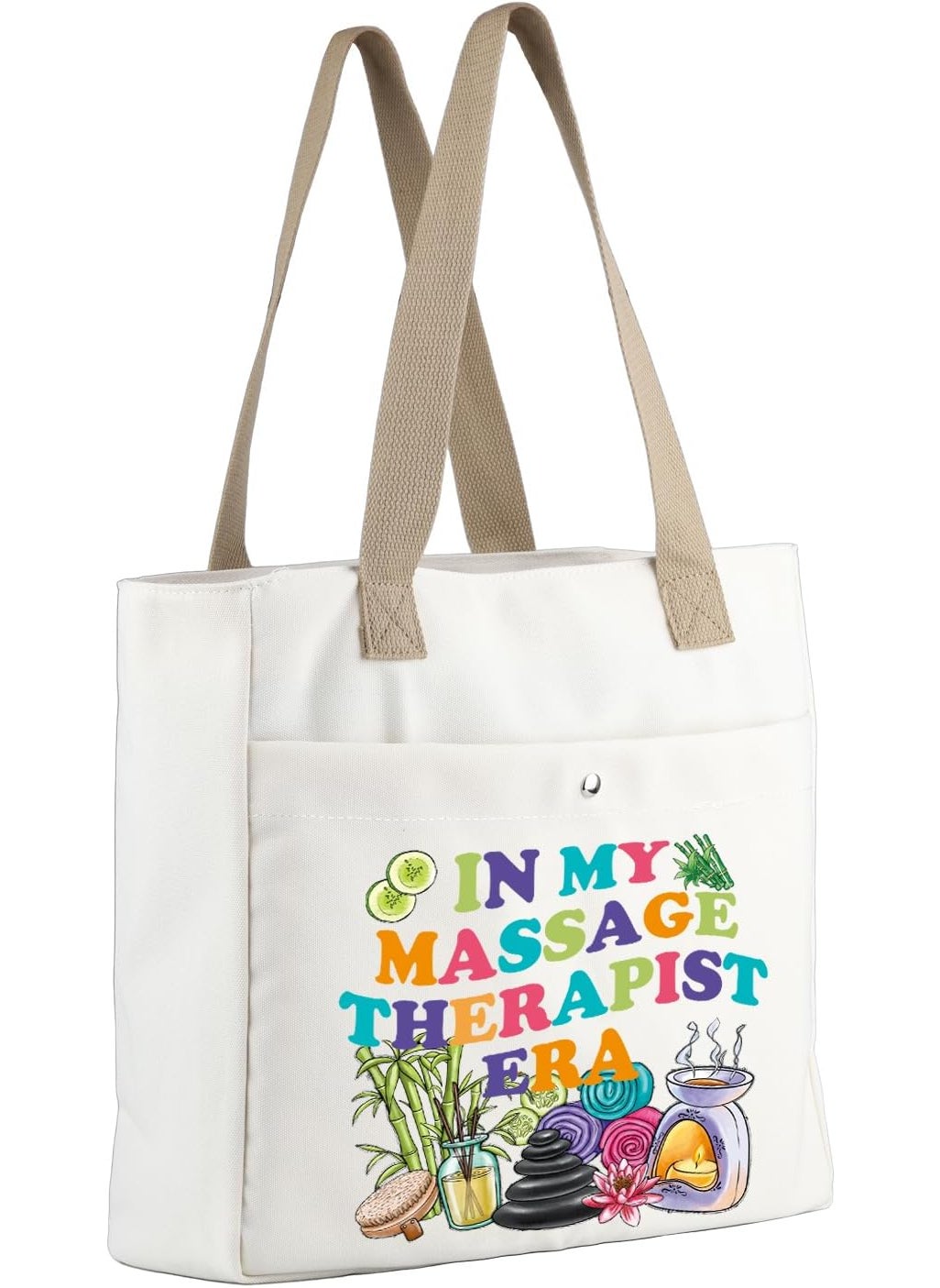 MBMSO MBMSO Massage Therapist Tote Bag Gifts for Women in My Era Masseuse Beach Tote  - Image 1