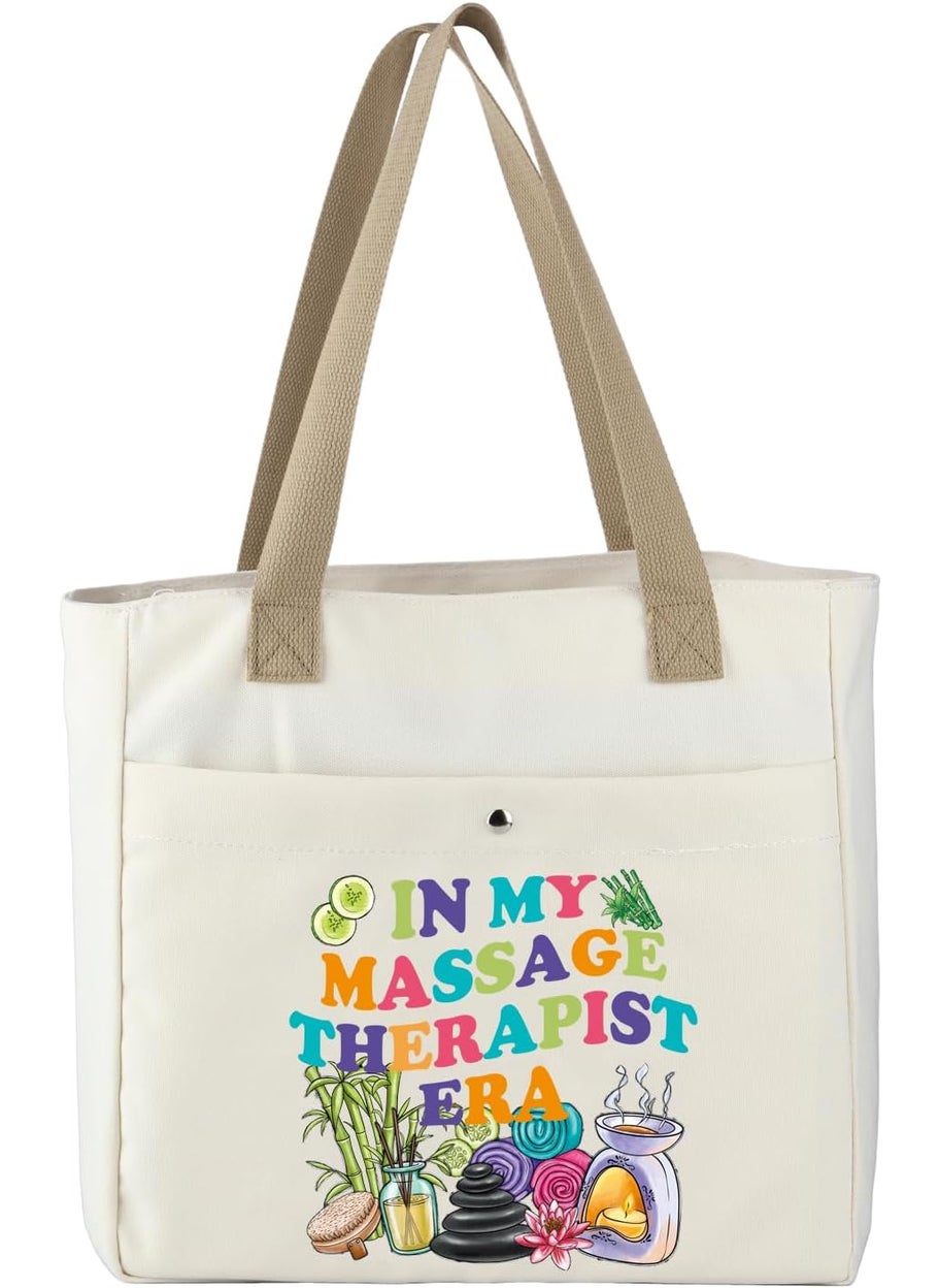 MBMSO MBMSO Massage Therapist Tote Bag Gifts for Women in My Era Masseuse Beach Tote  - Image 2
