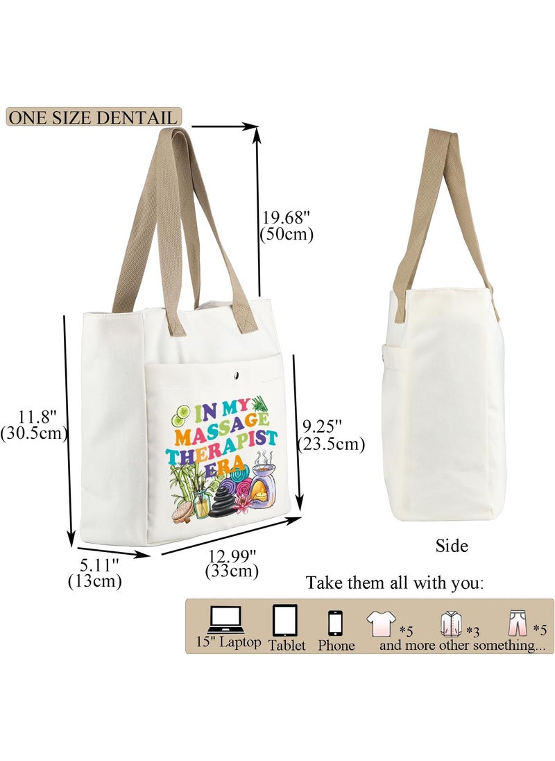 MBMSO MBMSO Massage Therapist Tote Bag Gifts for Women in My Era Masseuse Beach Tote  - Image 3
