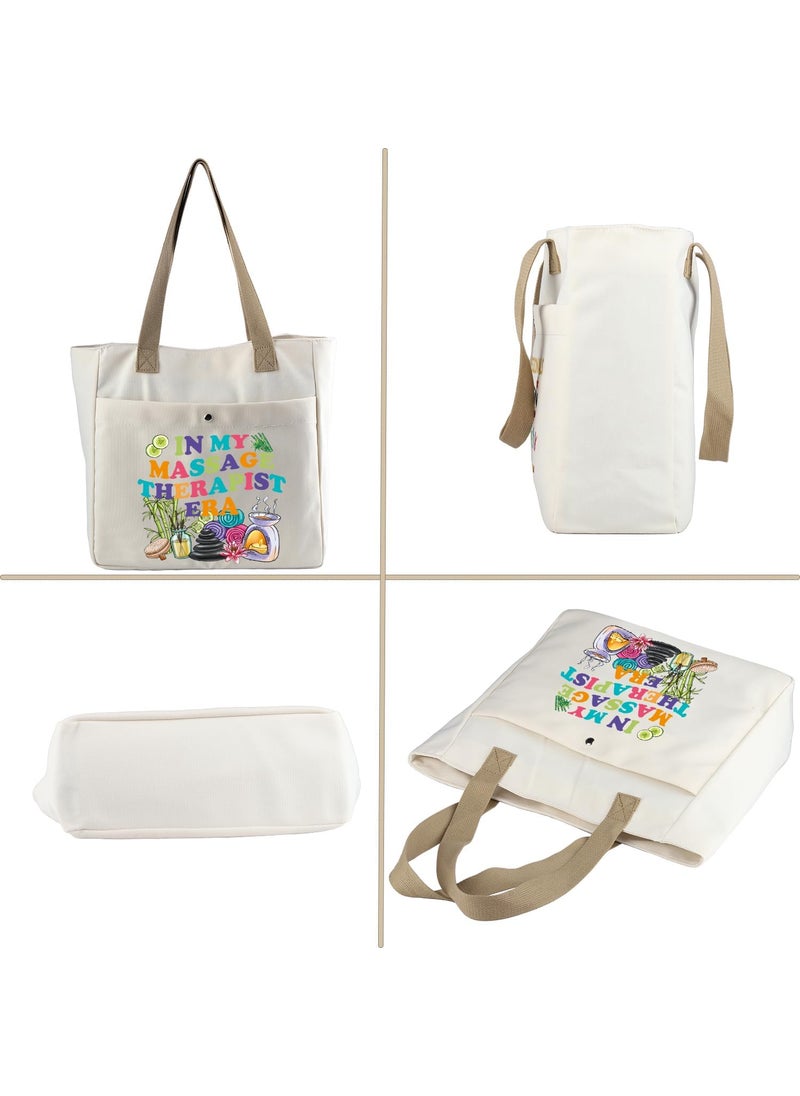 MBMSO MBMSO Massage Therapist Tote Bag Gifts for Women in My Era Masseuse Beach Tote  - Image 5