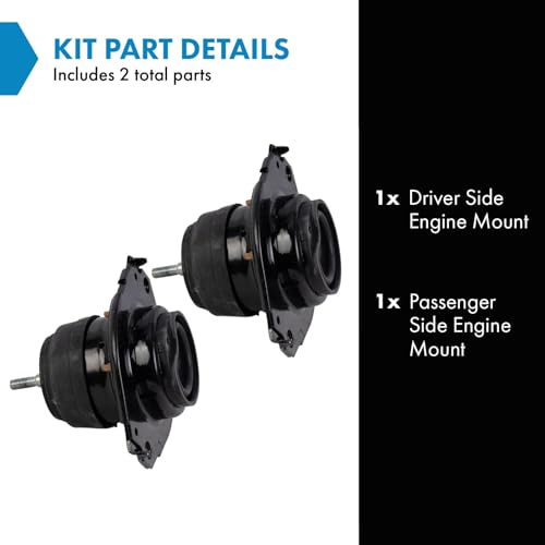 TRQ Left and Right Engine Mount Set Drivers Side Compatible with 2013-2021 Dodge Durango 2011-2021 Jeep Grand Cherokee - Image 2