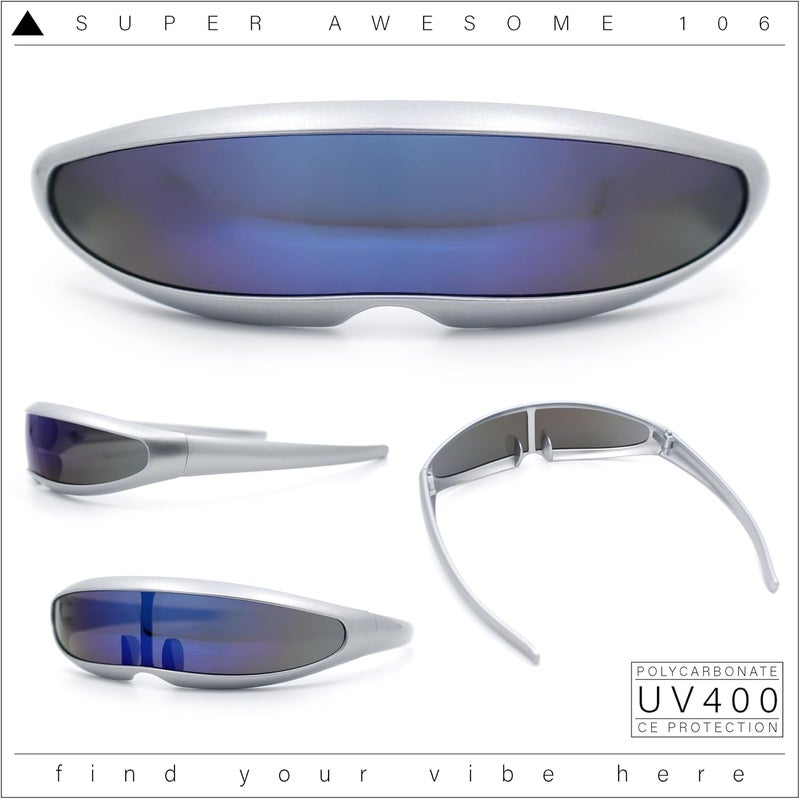 SA106 Mirror Lens Monolens Cyclops Robotic Futuristic Sunglasses - Image 5